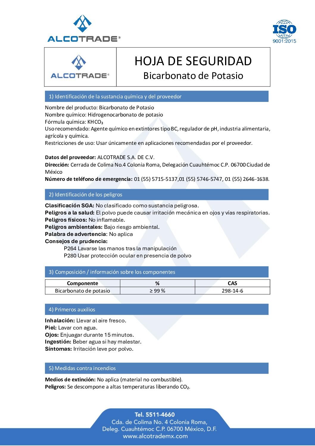 HDS Bicarbonato de Potasio