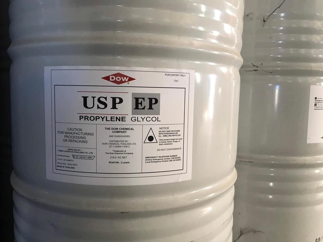 Tambor Dow Chemicals de 215 kg de propilenglicol USP - presentación estándar para farmacéutica y cosmética - Alcotrade México